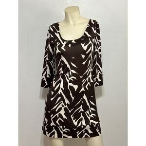 Diane von Furstenberg 100% Silk Dress 2 Black White Animal Print Designer Luxury